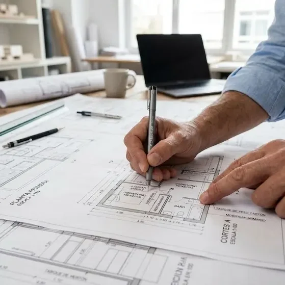 Planos de arquitectura y diseño técnico para reformas integrales y obra nueva en Madrid por Valandecor.